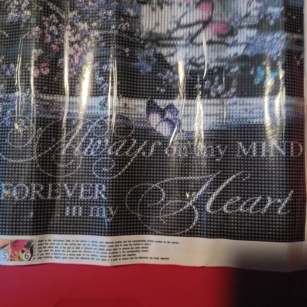 Black and Purple 'Always On My Mind, Forever In My Heart' DIY Art Kit 30x40